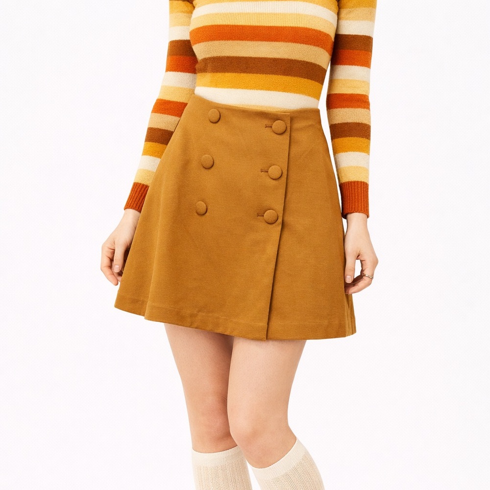 Candie’s Cognac Brown Double-Breasted Button Pencil Skirt Size M